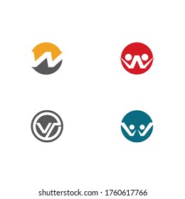 Set W Letter Logo Template vector illustration design