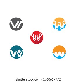 Set W Letter Logo Template vector illustration design