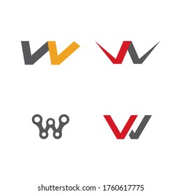 Set W Letter Logo Template vector illustration design