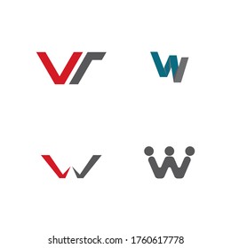 Set W Letter Logo Template vector illustration design