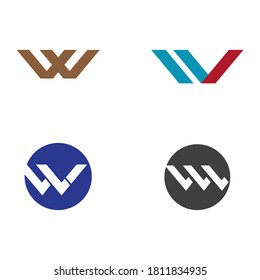 Definir diseño de ilustración vectorial de plantilla de logotipo de carta W