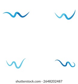 conjunto de w vetor de modelo de logotipo de onda de água
