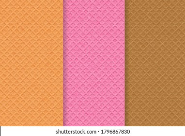 set of wafer backgrounds, sweet texture.