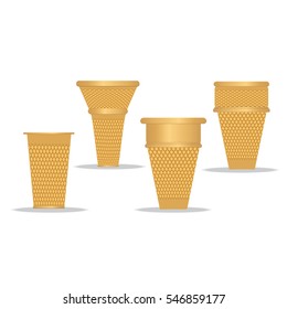 set of waffle cups isolated on a white background art creative vector element for design
