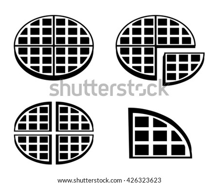 Set Waffle Icons Silhouette Style Vector Stock Vector (Royalty Free ...