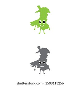 a set of Wales map mascots