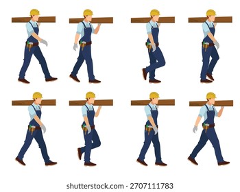 Set of Walk Cycle vector illustration