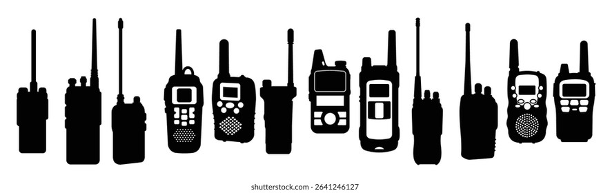 Set of walkies talkie illustration