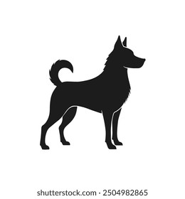 Set walking and standing dog silhouette. Shepherd, beagle, great dane, dachshund, poodle, pit bull. . Vector black flat icon isolated on white background