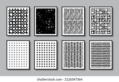 Conjunto de arte mural con un patrón abstracto dibujado a mano