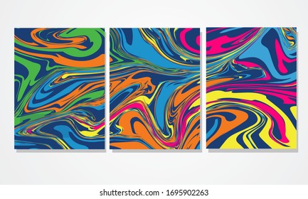 Set Wall Art Marble Background - Candy Colorful Wave Pattern fits for :
Wall Art Decoration Interiors, Artistic,  Simple Elegant and luxury Room Space, Print Materials