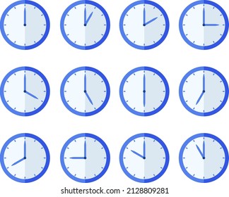 Set of wall clock icons