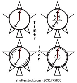 conjunto de iconos de reloj de pared con varias formas únicas