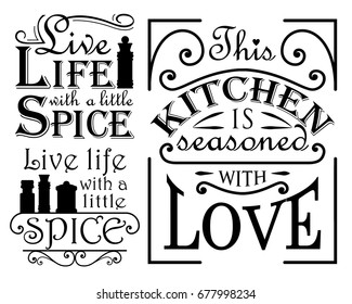 Set Wall Decal Quotes Kitchen 260nw 677998234 