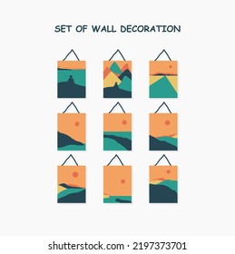 set of wall decoration. abstract landscape decoration