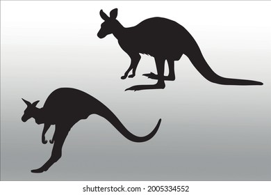 set of Wallabies silhouette.
 Line  isolated or logo isolated sign symbol vector, outline and stroke style Collection of high-quality black style vector illustration