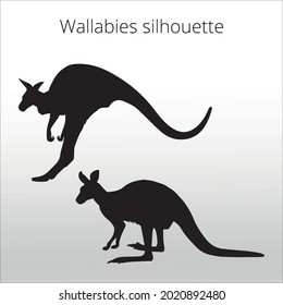 set of wallabies silhouettes ,  line isolated or logo isolated sign symbol vector, outline and stroke style Collection of high-quality color style vector illustration,