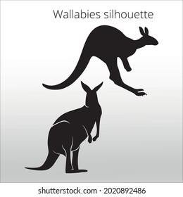 set of wallabies silhouettes ,  line isolated or logo isolated sign symbol vector, outline and stroke style Collection of high-quality color style vector illustration,