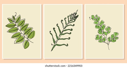 a set of wallart leaf decoration