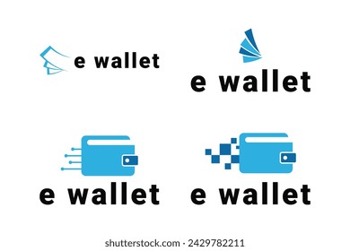 Set von Wallet Digital Logo Design Konzept Idee