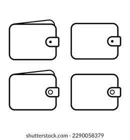Set of Wallet empty icon, finance flat symbol, economy deposit cash vector illustration .