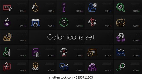 Set of Wallet, Map and Upload photo line icons. Include Online discounts, Chemical hazard, Volunteer icons. Fingerprint, Dollar money, Search employees web elements. Market, Dot plot. Vector