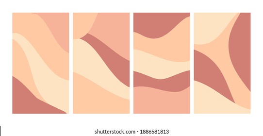 Set of Wallpaper with Cream Color. Good Used for Social Media Stories, Wallpaper, Background, etc - EPS 10 Vector