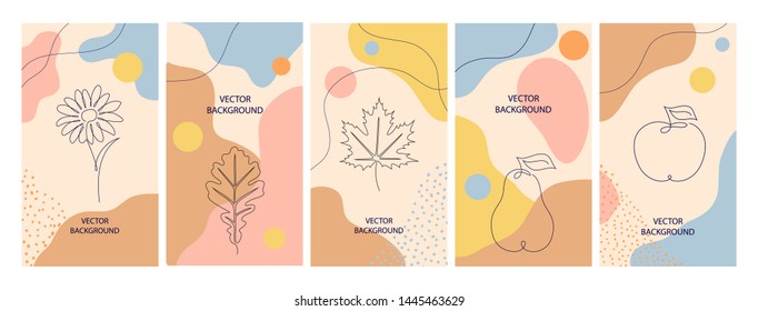 Set of wallpaper for social media stories, cards, flyer, poster, banners and other promotion. Autumn concept.