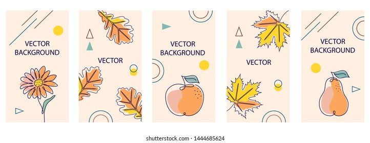 Set of wallpaper for social media stories,cards,flyer,poster,banners and other promotion.Autumn concept.
