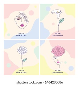 Set of wallpaper for social network, cards, flyer, poster, banners and other promotion.Beauty and fashion concept.
