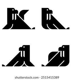 Set of Walrus logo. Icon design. Template elements