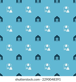 Set Warehouse and Delivery security with shield on seamless pattern. Vector