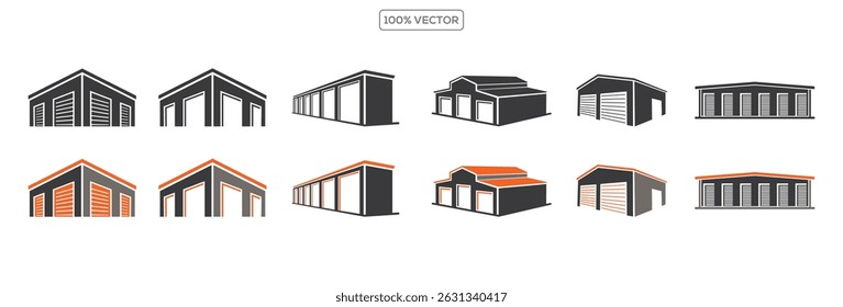 conjunto de logotipo de icono de almacén Diseño Ilustración vectorial