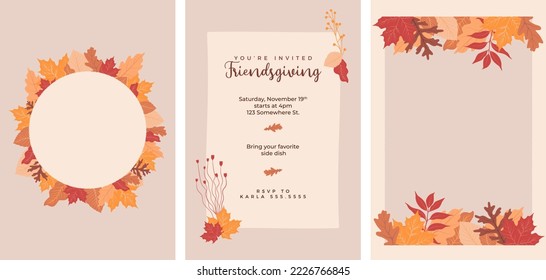 Set of warm autumn invitation concepts
