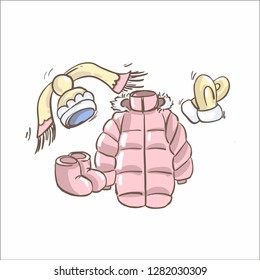 Set of warm winter clothes picture