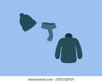 Um conjunto de roupas quentes de inverno