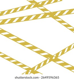 Set warning cross ribbon, border under construction, restricted barricade, criminal perimeter, risk and protection, industrial or murder zone, vector illustration
