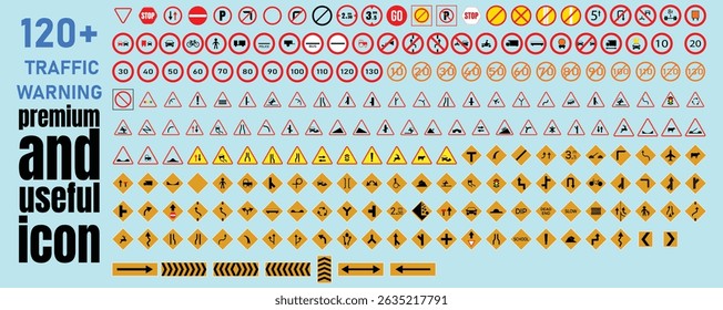 Conjunto de ícones de aviso e de perigo para aplicativos Web móveis. Sinais de vetor em um plano de fundo branco limpo.