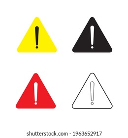 set of warning icons in a flat and isolated style. Vector icon illustration.