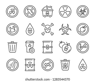 set of warning icons, such as poison, danger, protect, secure