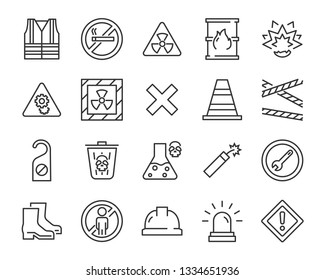 set of warning icons, such as poison, danger, protect, secure