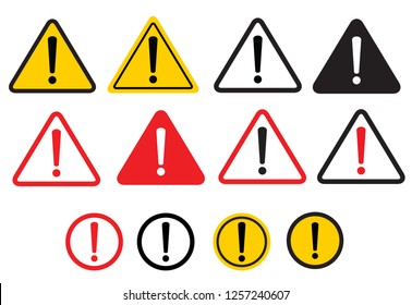 Set warning sign. Danger warning attention sign. Vector illustration. on white background