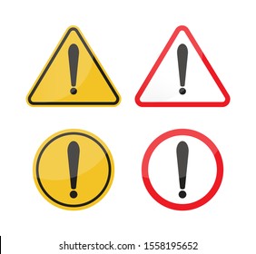 Set warning sign. Danger warning attention sign. Vector illustration. on white background