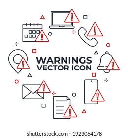 Set of Warning sign icon. Warnings pack symbol template for graphic and web design collection logo vector illustration - Shutterstock ID 1923064178