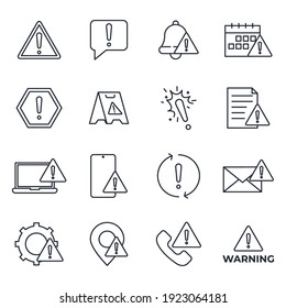 Set of Warning sign icon. Warnings pack symbol template for graphic and web design collection logo vector illustration