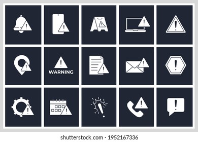 Set of Warning sign icon. Warnings pack symbol template for graphic and web design collection logo vector illustration