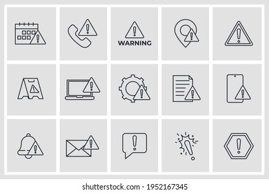 Set of Warning sign icon. Warnings pack symbol template for graphic and web design collection logo vector illustration