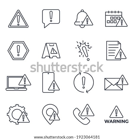 Set of Warning sign icon. Warnings pack symbol template for graphic and web design collection logo vector illustration