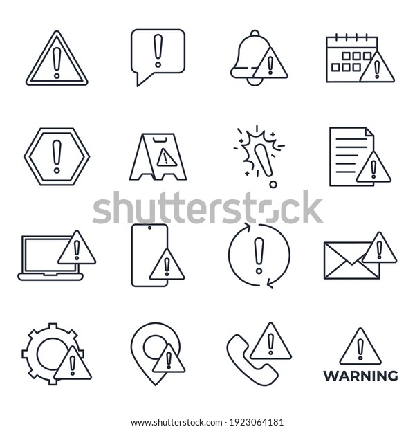 Set of\
Warning sign icon. Warnings pack symbol template for graphic and\
web design collection logo vector\
illustration