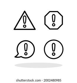 Set of warning sign icons in flat style. Danger warning symbol for your web site design, logo, app, UI Vector EPS 10.